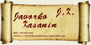 Javorko Kašanin vizit kartica